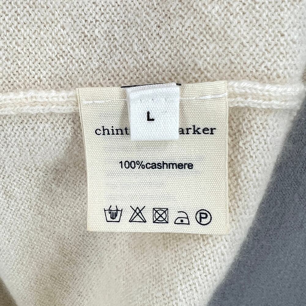 CHINTI AND PARKER Bonjour Cashmere Sweater Womens Large Cream Crew Neck FLAWED - Picture 13 of 16